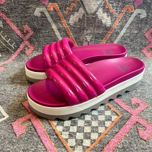 Cougar Prato Leather Platform Slide Sandal Orchid Pink Women’s Size 8
